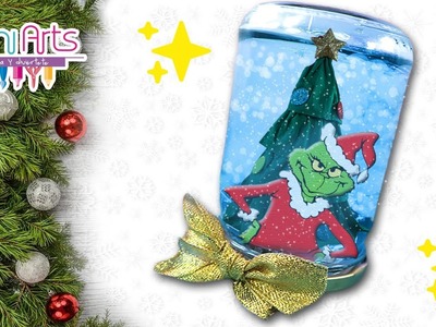 DIY - decoración de Navidad - GLOBOS DE NIEVE - recicla frascos de Cristal.