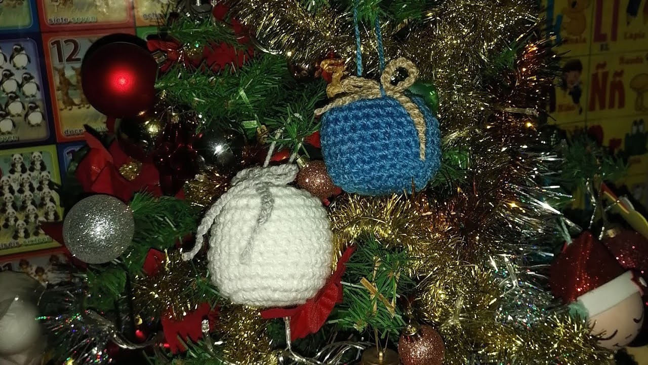 Esferas navideñas tejidas a crochet