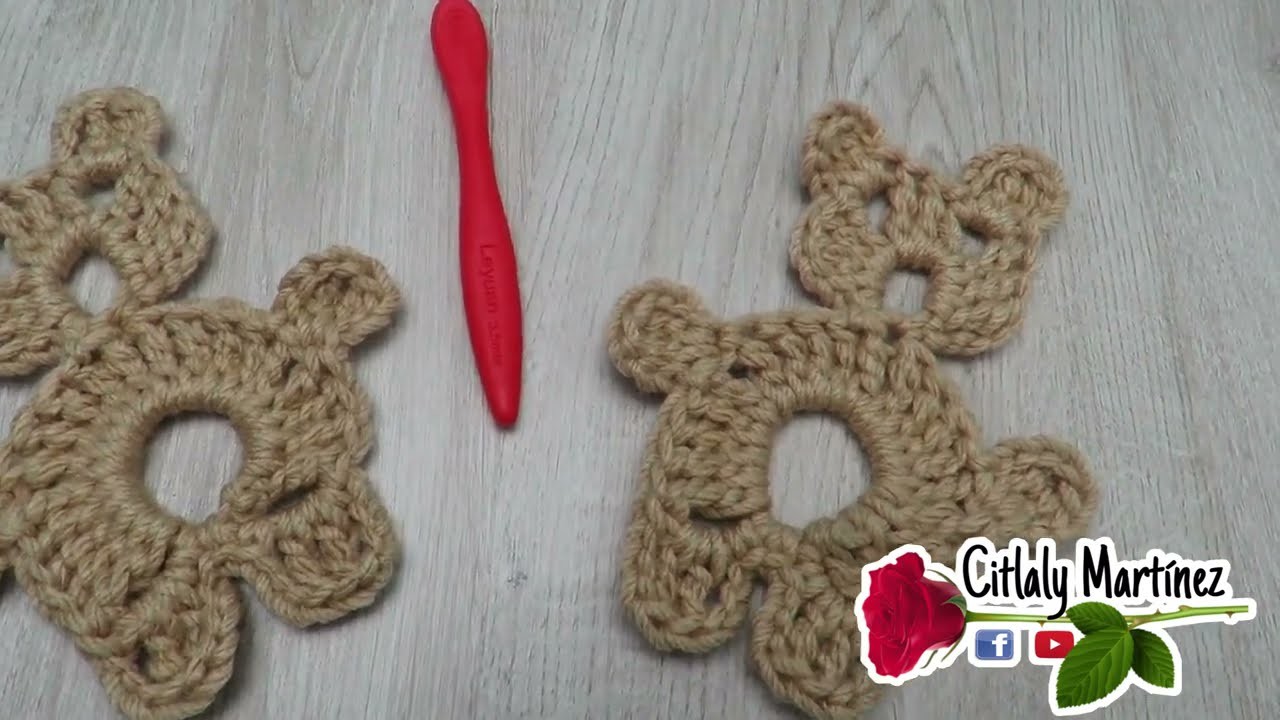 Aplicación a crochet de ositos