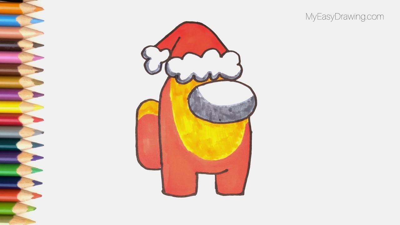 Cómo dibujar Papá Noel de Among Us