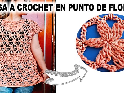 "Como HACER a CROCHET BLUSA fresca PUNTO DE FLORES" | Todo en crochet