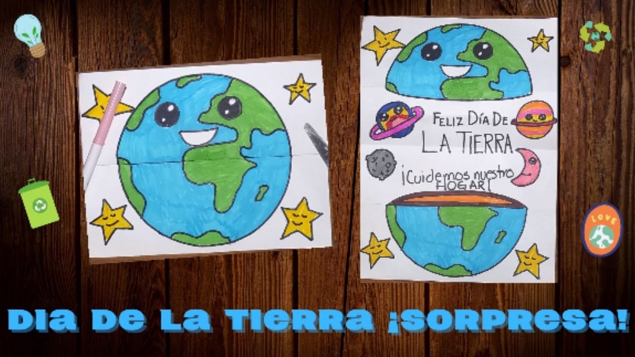 Dibujo Sorpresa de la Tierra Día Mundial de la Tierra Dibujos Kawaii