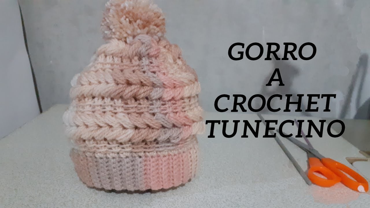 Gorro a Crochet Tunecino (PASO A PASO)