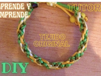 Hermosa pulsera de tejido original.DIY     T-U-T-U-T-O-R-I-AL-