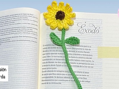 Girasol Marca Libros a crochet paso a paso (Versión Zurda)