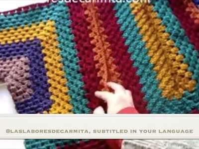 Patrón fácil crochet chaqueta hexágonos, subtítulos en tu idioma