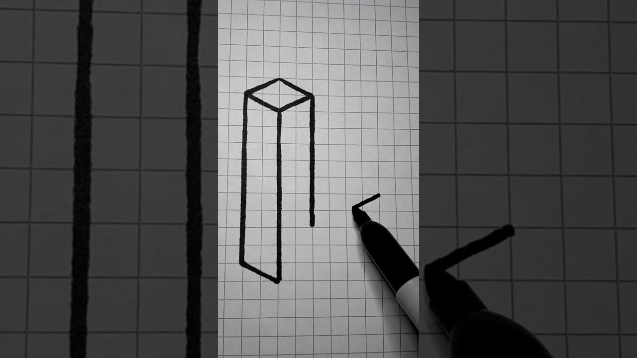Como dibujar letra L pixel efecto 3d