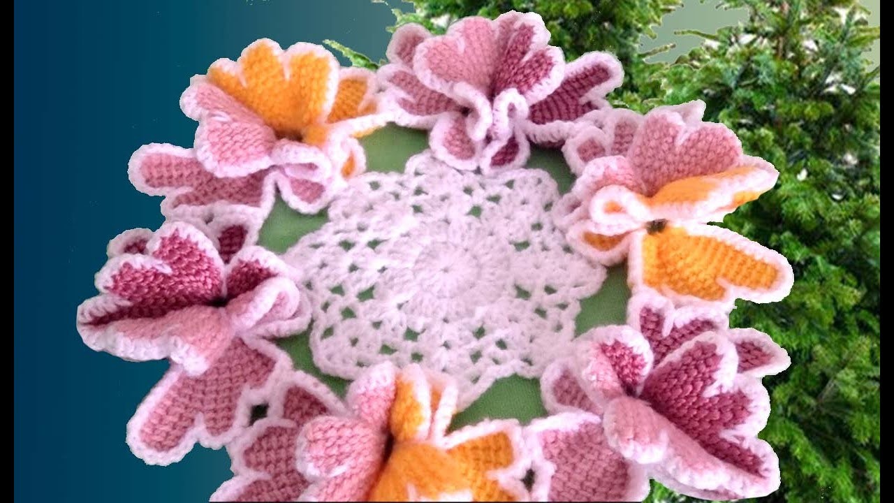Como hacer flores orquideas mariposas a crochet para centros de mesa