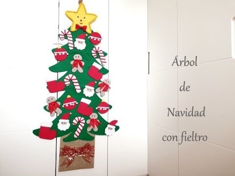 DIY: Hacer Árbol de Navidad de fieltro para los peques. Adornos Navideños. Navidad 2022