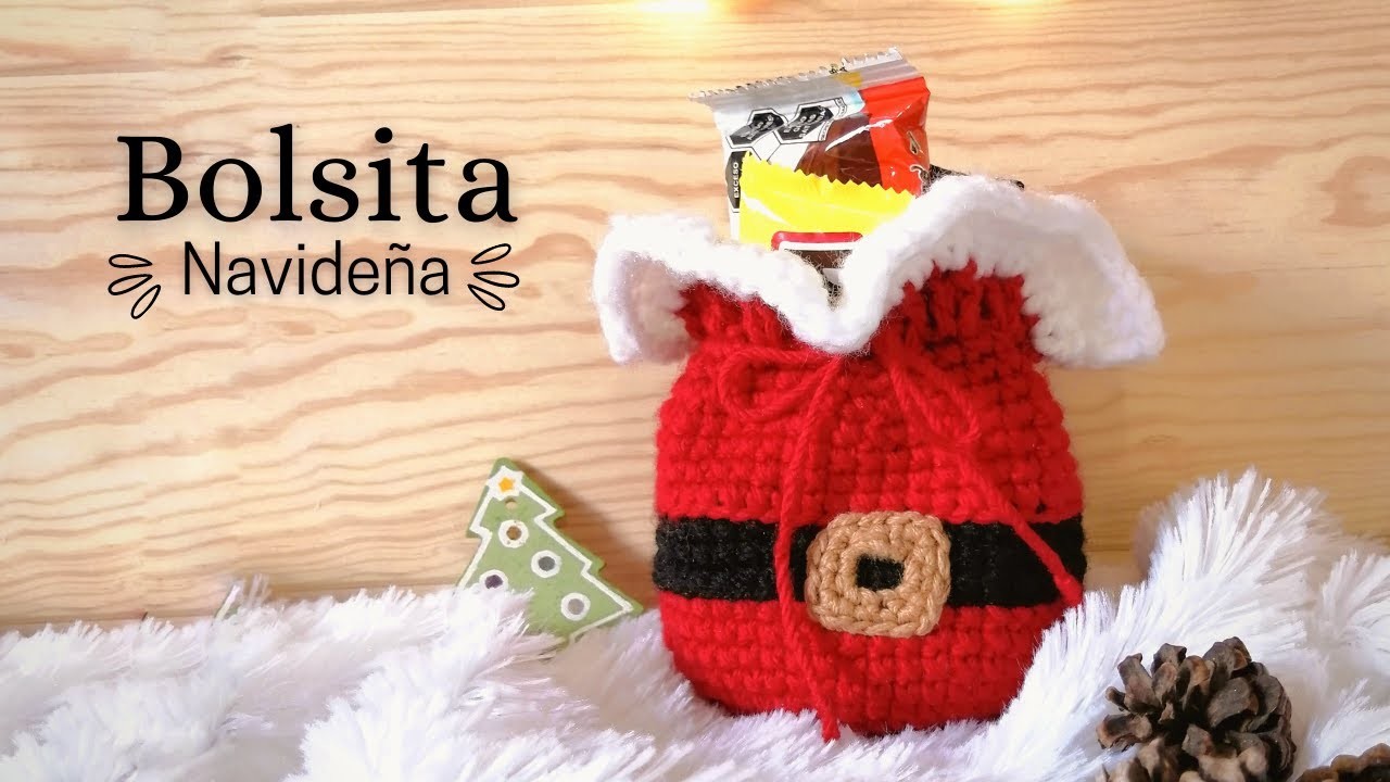 ????❤️Bolsita de Navidad tipo Bolo - Crochet Tutorial Paso a paso en Español - Super Fácil