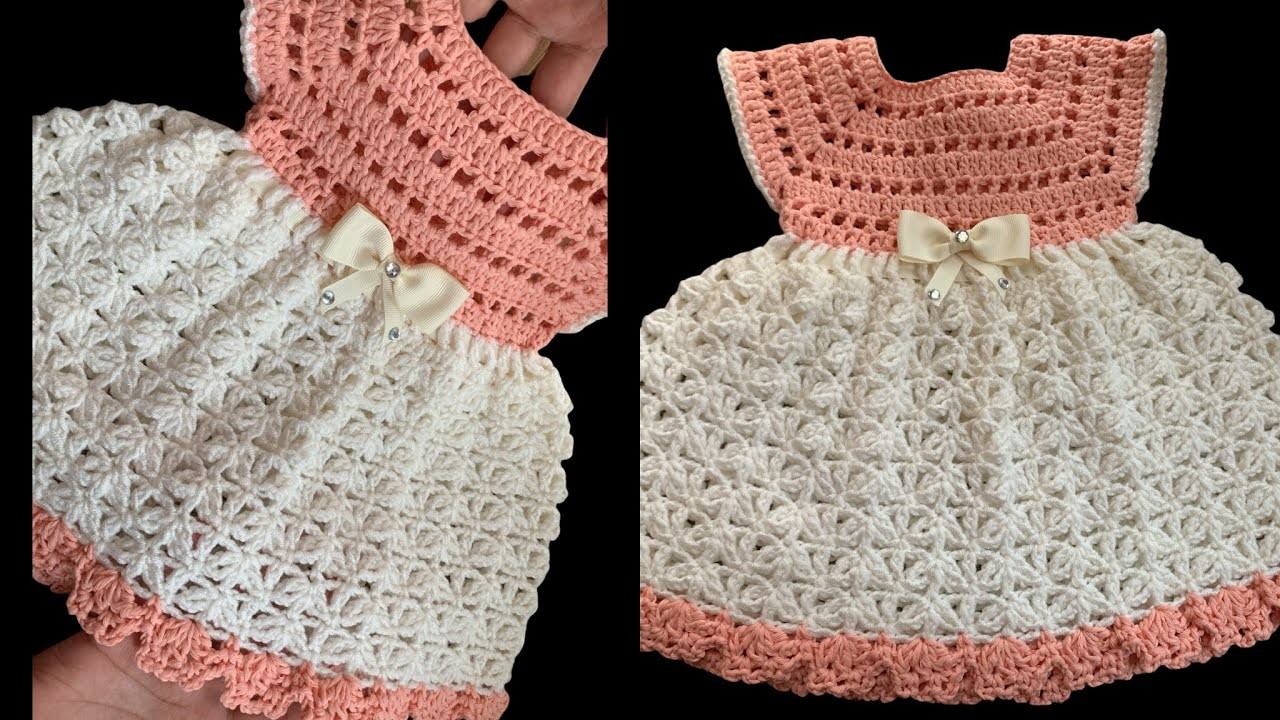 Vestido Para Bebe Tejido A Crochet Para Bebe 0 a 12 meses | Tutorial paso a paso PATRÓN DE CROCHET