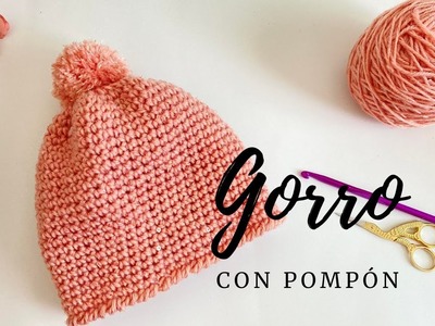 #crochet COMO TEJER GORRO CON POMPÓN