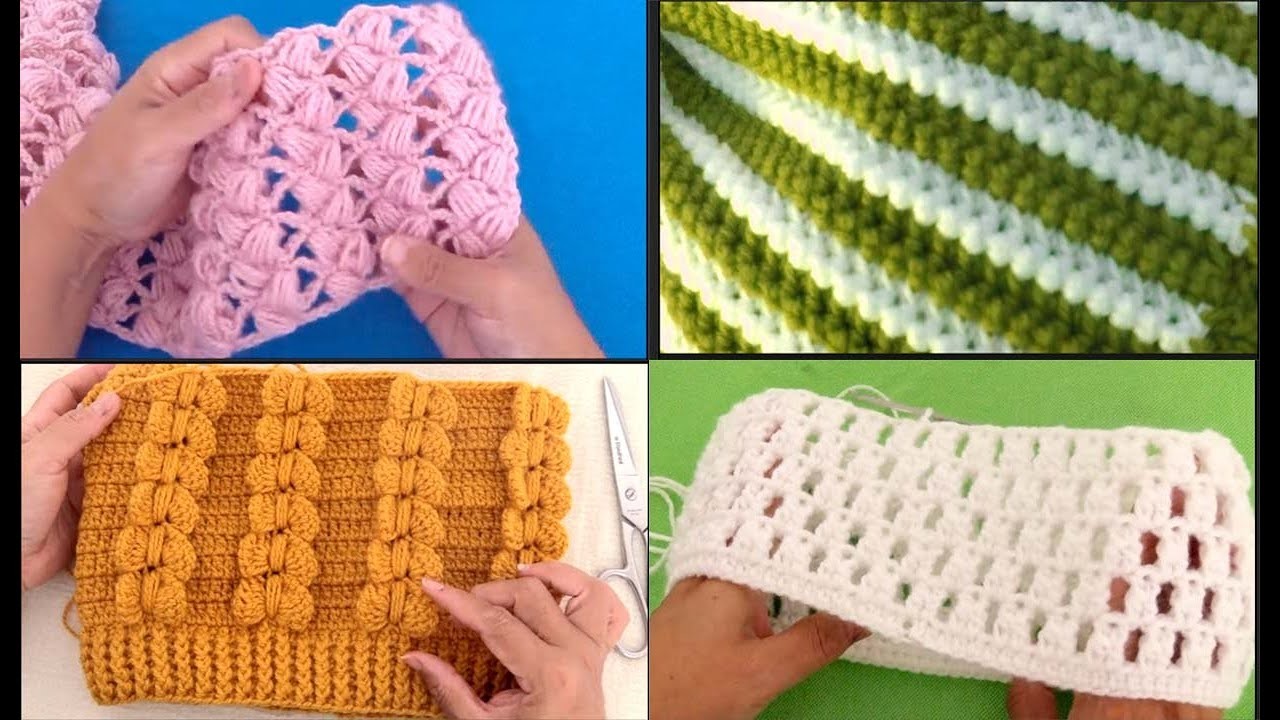 Tejer a Crochet puntos puntadas paso a paso para diademas gorros chalecos tejidos