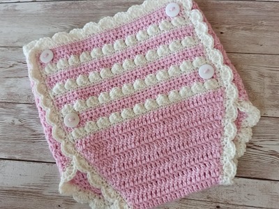 Braguita o cubre pañal a #crochet #ranita #pelele #tutorialcrochet #croche #babyromper #crocheting