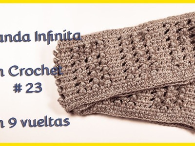 BUFANDA Infinita en Crochet # 23 (Paso a Paso)
