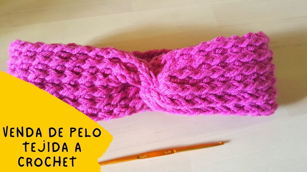 Venda.Cintillo de pelo tejida a crochet, paso a paso