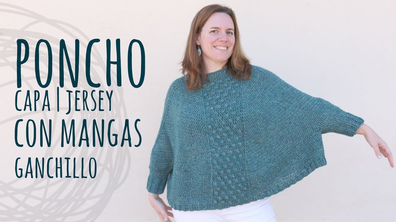 PONCHO CON MANGAS MUY FÁCIL Y RÁPIDO | Ganchillo - Crochet | Lanas y Ovillos
