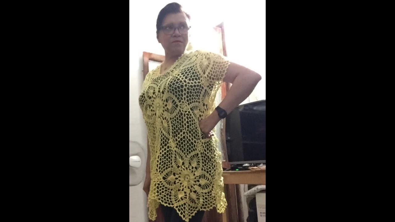 Blusa, blusón o vestido tejido a crochet (Con granny hexagonal) Parte 4