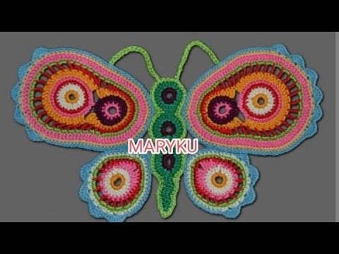 MARIPOSAS TEJIDAS A CROCHET ,DIFERENTES FORMAS Y TAMAÑOS PARA INSPIRAR Y CREAR.MARYKU ????????????????????