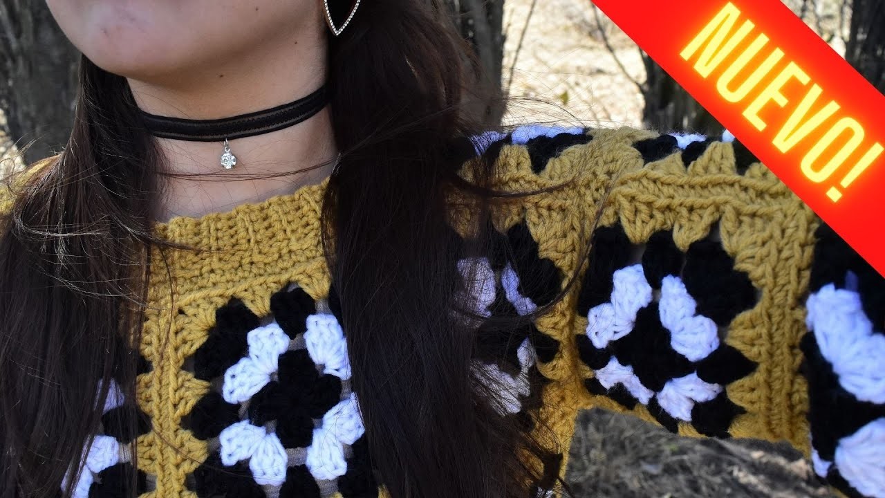 ✅NUEVO sweater GRANNY crochet✅tejido a CUADROS[parte #2]