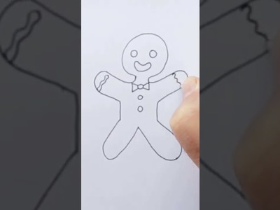 Cómo dibujar un hombre de pan de jengibre | Dibujos Rápidos #shorts #hombre #dibujos