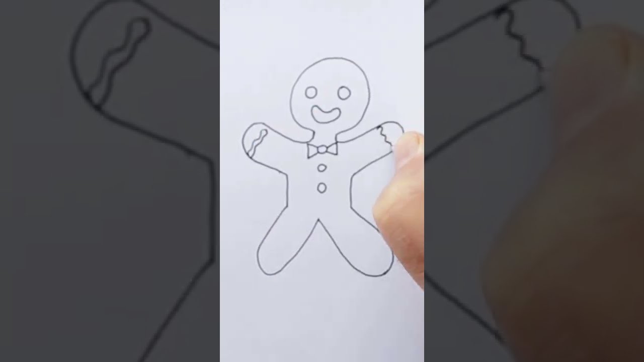 Cómo dibujar un hombre de pan de jengibre | Dibujos Rápidos #shorts #hombre #dibujos