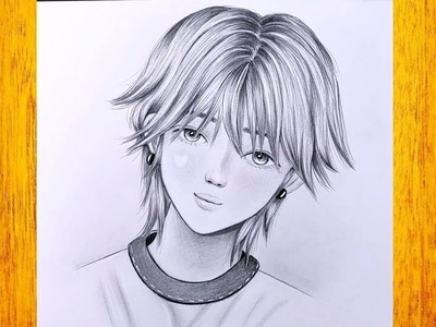 Cómo dibujar un personaje de anime.Dibujos fáciles a lápiz. Lecciones de dibujo en línea paso a paso
