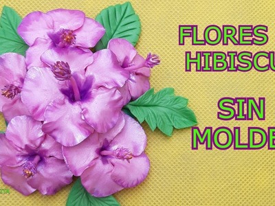 Como hacer flores en porcelana fria SIN MOLDES. Flores de Hibiscus ???????? super faciles de hacer