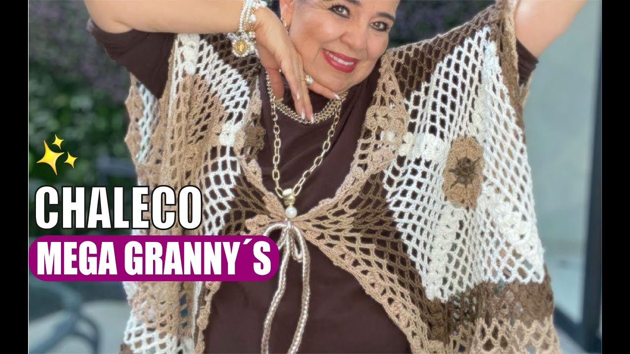 ???????? Cómo tejer este Chaleco con Mega Grannys o Cuadros de la Abuela | Yo Tejo con Laura Cepeda ????????