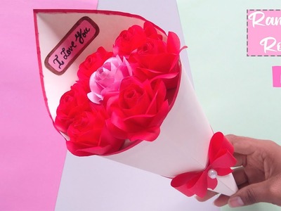 DIY ????-  Ramo de ROSAS de papel. Regalo para San Valentín. Bouquet of paper roses. Muy Fácil ????