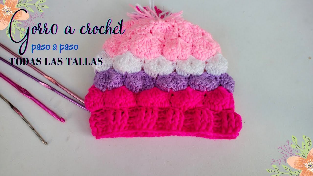 ???????????????? GORRO A CROCHET TEJIDO EN PUNTO MASVAVISCO paso a paso