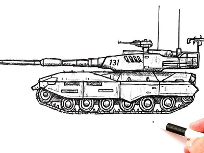How to draw a Modern Army tank