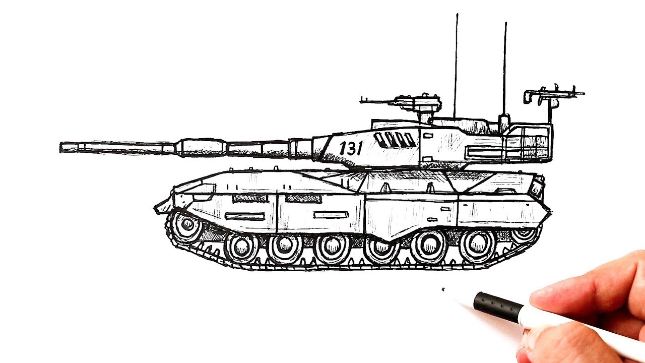 How to draw a Modern Army tank