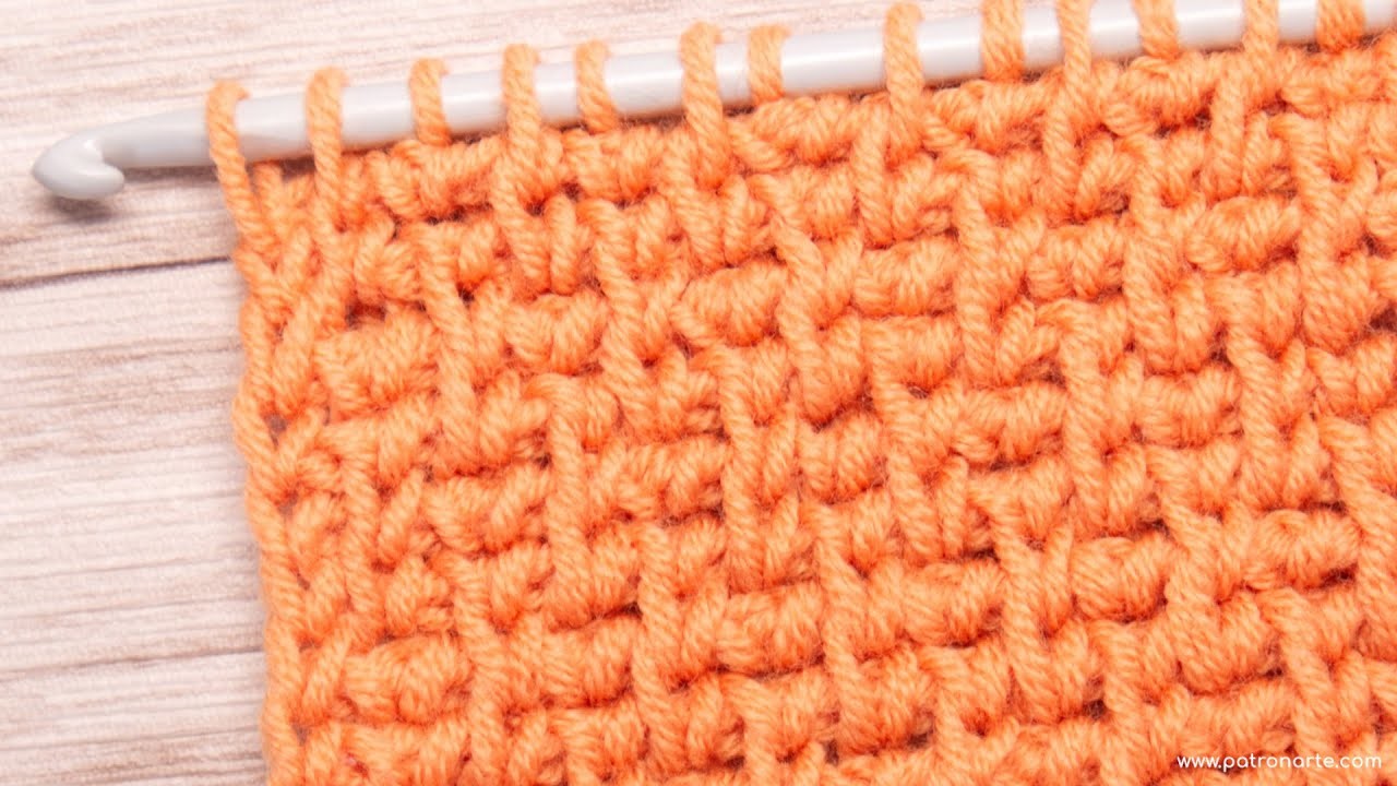 Punto Tunecino Reversible Fácil y Rápido a Crochet Tunecino Paso a Paso | Punto Tunecino Trigo