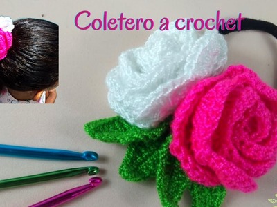 ????????????Cómo tejer COLETEROS a CROCHET en minutos , coletero a crochet en rosas