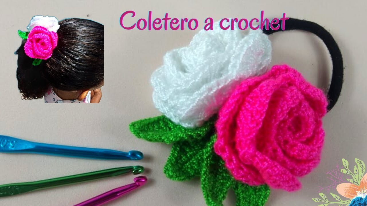 ????????????Cómo tejer COLETEROS a CROCHET en minutos , coletero a crochet en rosas