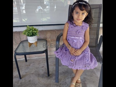 Vestido tejido a crochet paso a paso 4T-5T