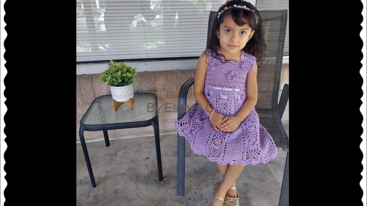 Vestido tejido a crochet paso a paso 4T-5T