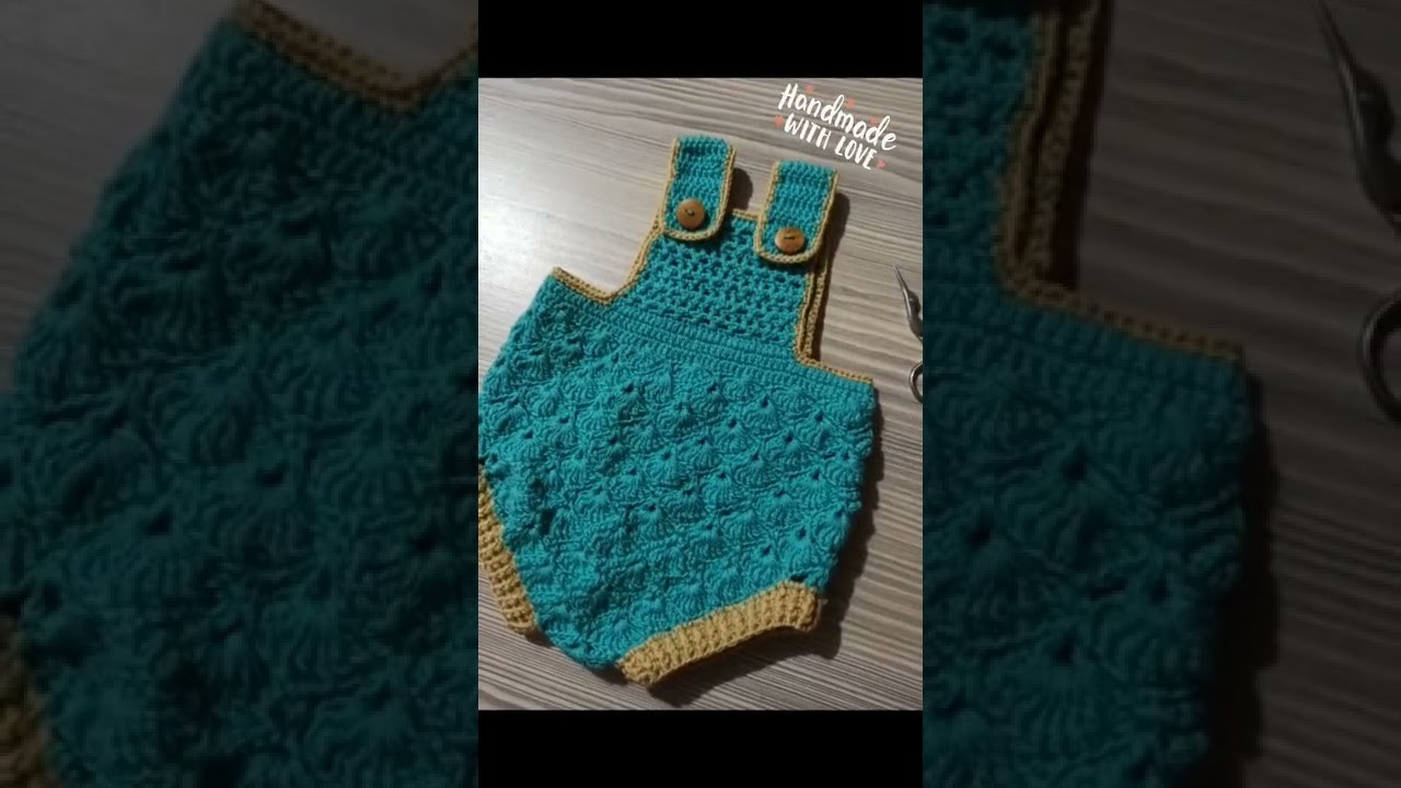 Overol crochet para bebé , punto Abanico