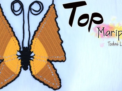 Top Mariposa Todas las Tallas #CROCHET