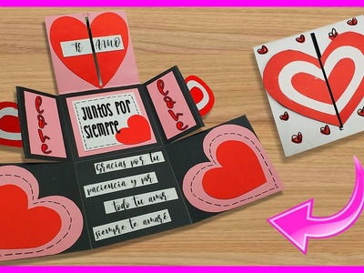 ????Hermosa tarjeta expandible para San Valentín ????Valentine's day Card????情人節卡片 DIY 小教學