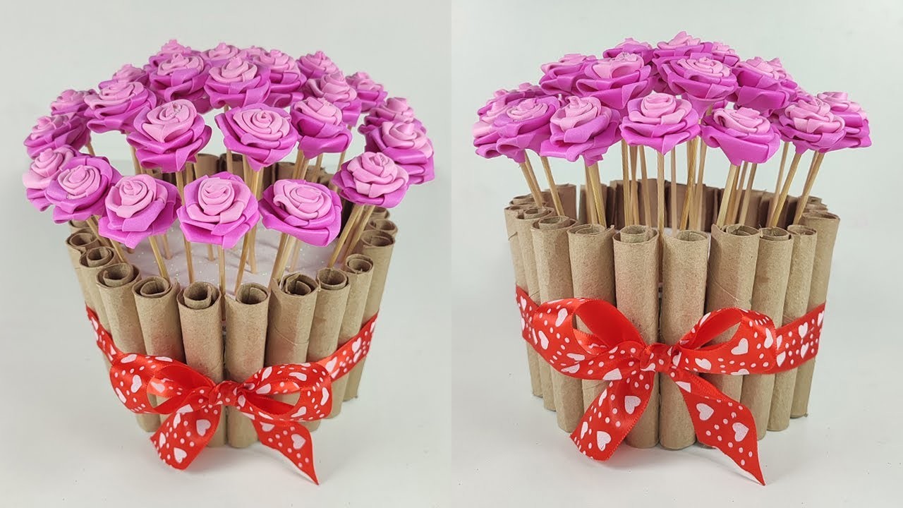 ROLLITOS de PAPEL para hacer una bonita manualidad para SAN VALENTÍN o Día de la Madre