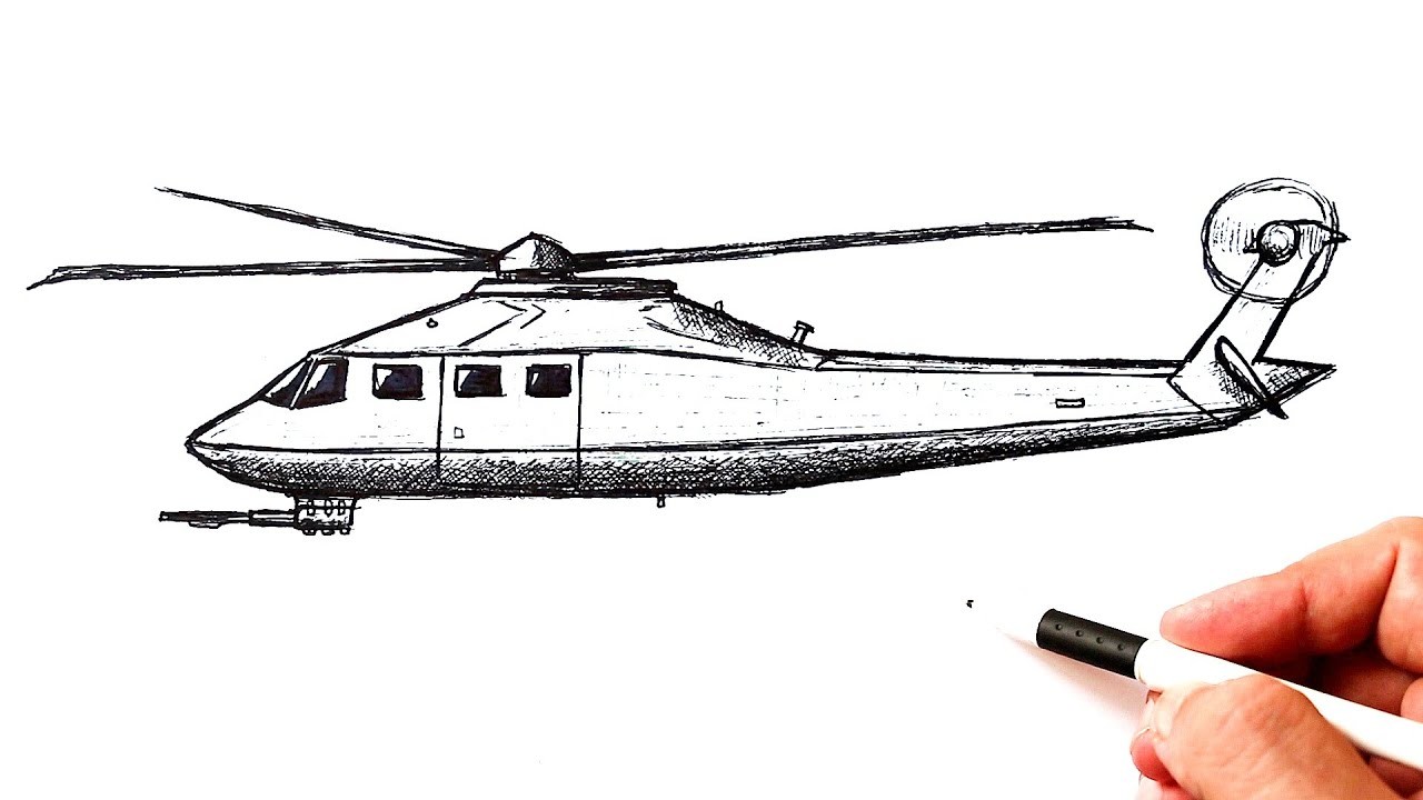 How to draw a Future Military transport helicopter