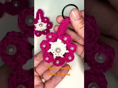 Crochet fácil flores llaveros #shorts #comotejer #crochettutorial