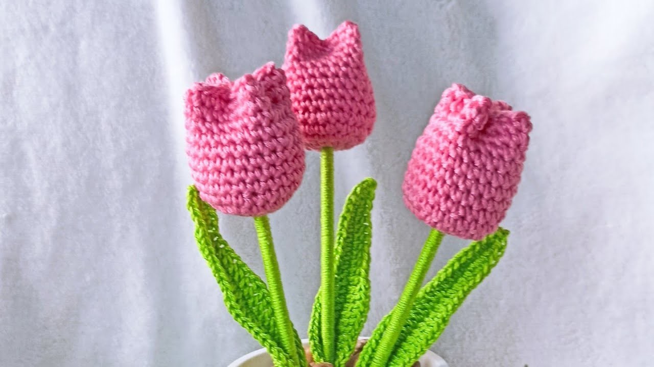 Tulipán a crochet ( paso a pasó)