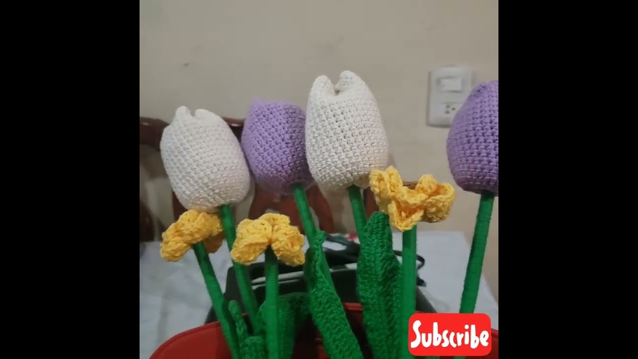 Tulipanes tejidos a crochet