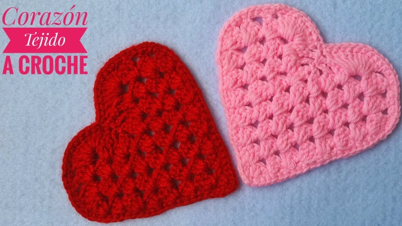 Corazón tejido a crochet (Tutorial) cómo tejer corazón a croché-corazón tejido a ganchillo ❤