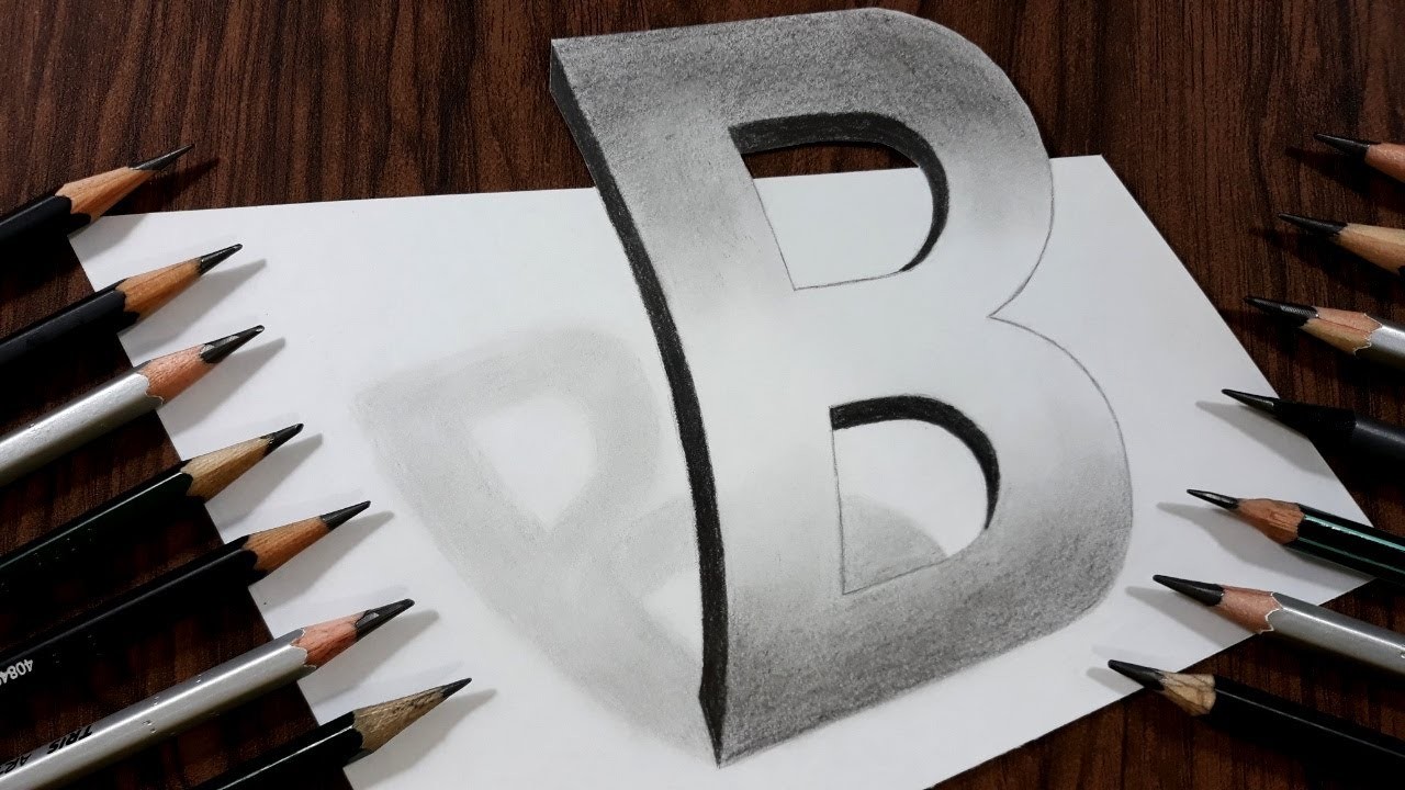 COMO DIBUJAR LA LETRA B EN 3D Dibujos