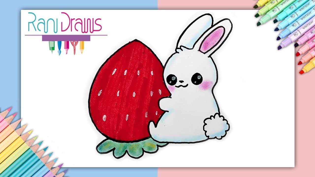 Cómo dibujar un CONEJO KAWAII  - ideas de dibujos kawaii fáciles