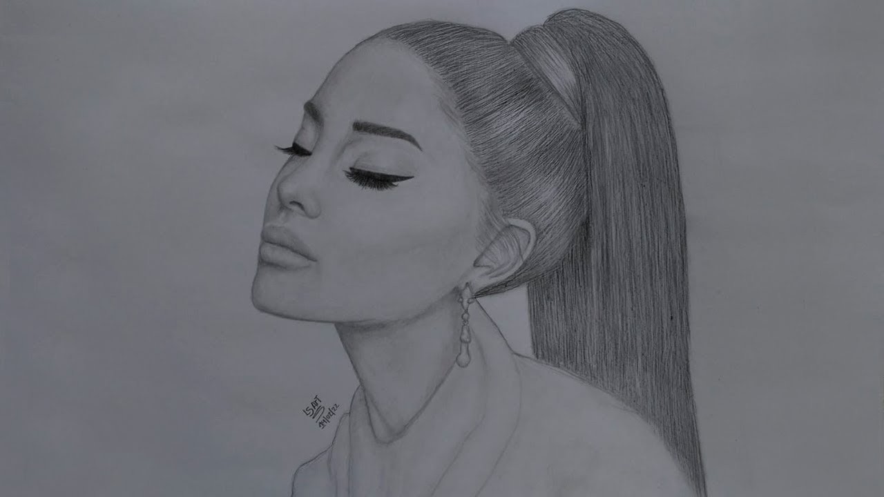 Como DIBUJAR a ARIANA GRANDE - Dibujo realista a lapiz paso a paso